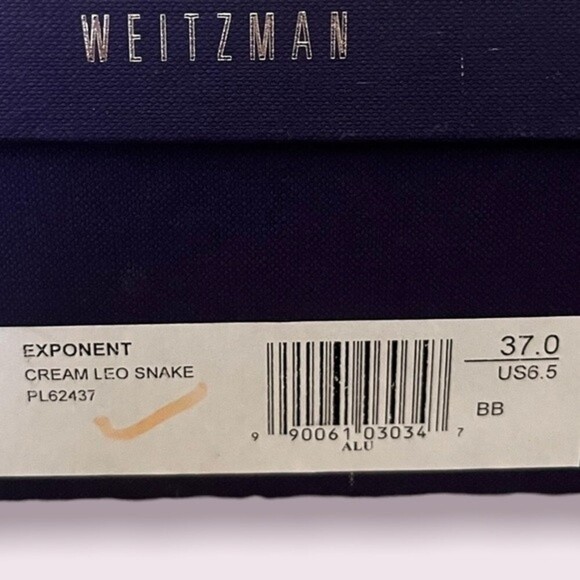 Stuart Weitzman Snakeskin Pumps Cream Gold Open Toe Buckle Heels Womens Size 6.5 - Picture 11 of 11